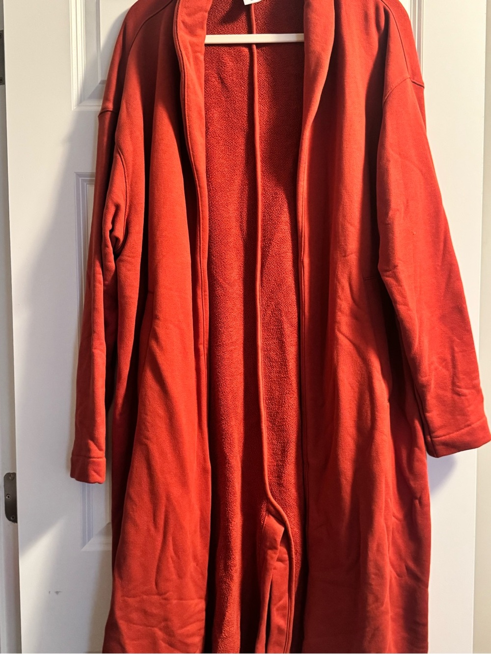 Nike Women's Open-Front Long Cape Coat in Red